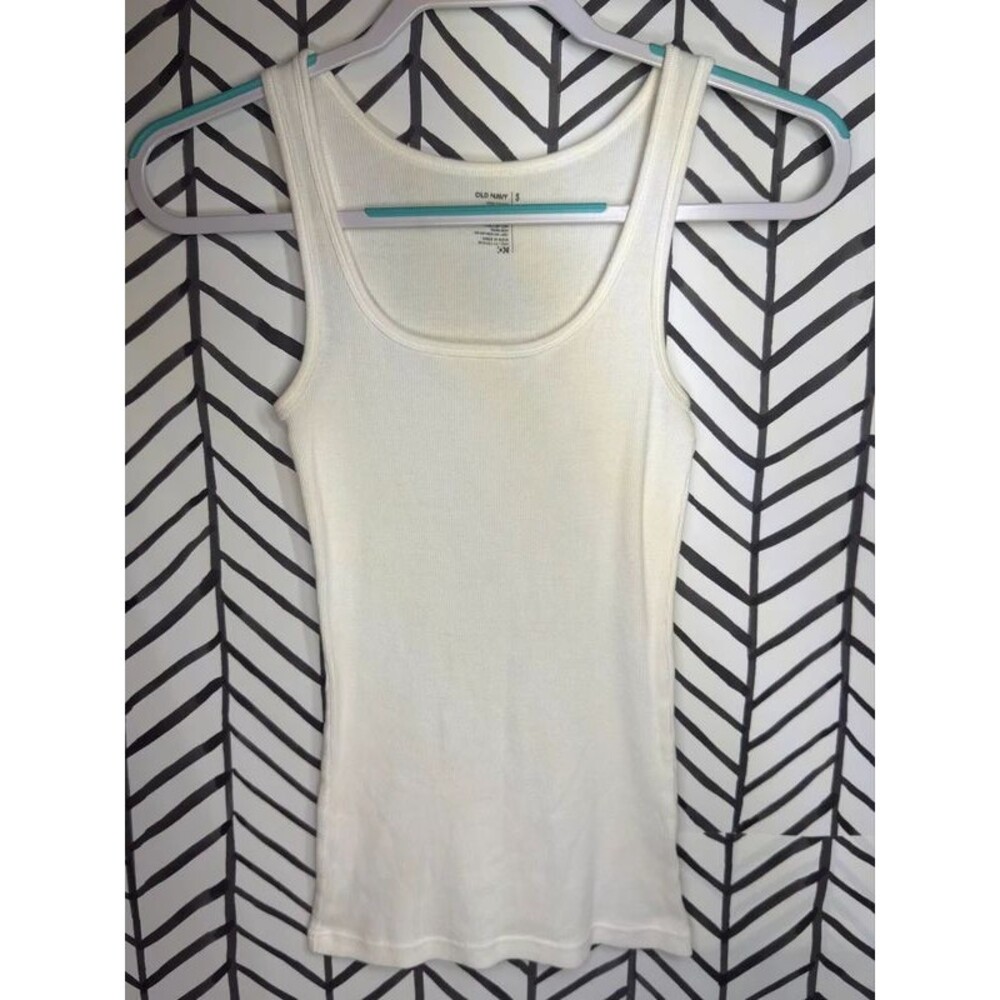 Old Navy White Ribbed Cotton Tank Women’s S 7147